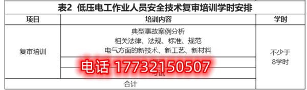 石家庄低压电工证复审培训课时多少？